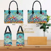 Starfish Floral Waves Leather Handbag