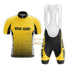 BigCrowns | Yellow Black Point Cycling Short Sleeve Custom Name Cycling Kit