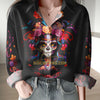 Day of Dead Skull Women Casual Shirt Sugar Skull Festival Lady