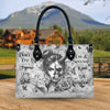 DON'T TRY TO FIGURE ME OUT SKULL LADY LEATHER HANDBAG