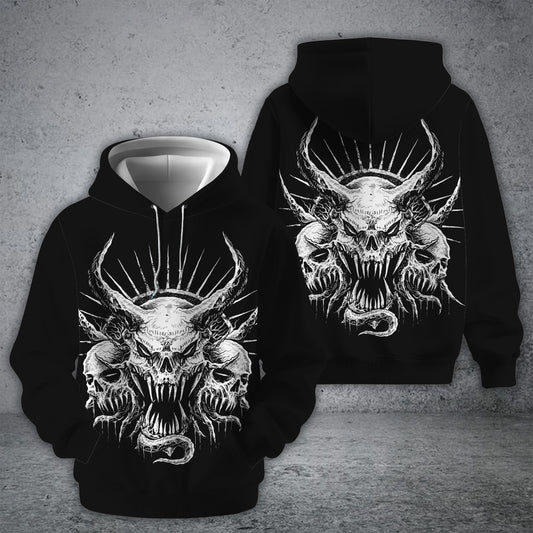 Satan Demon Print Casual Hoodie
