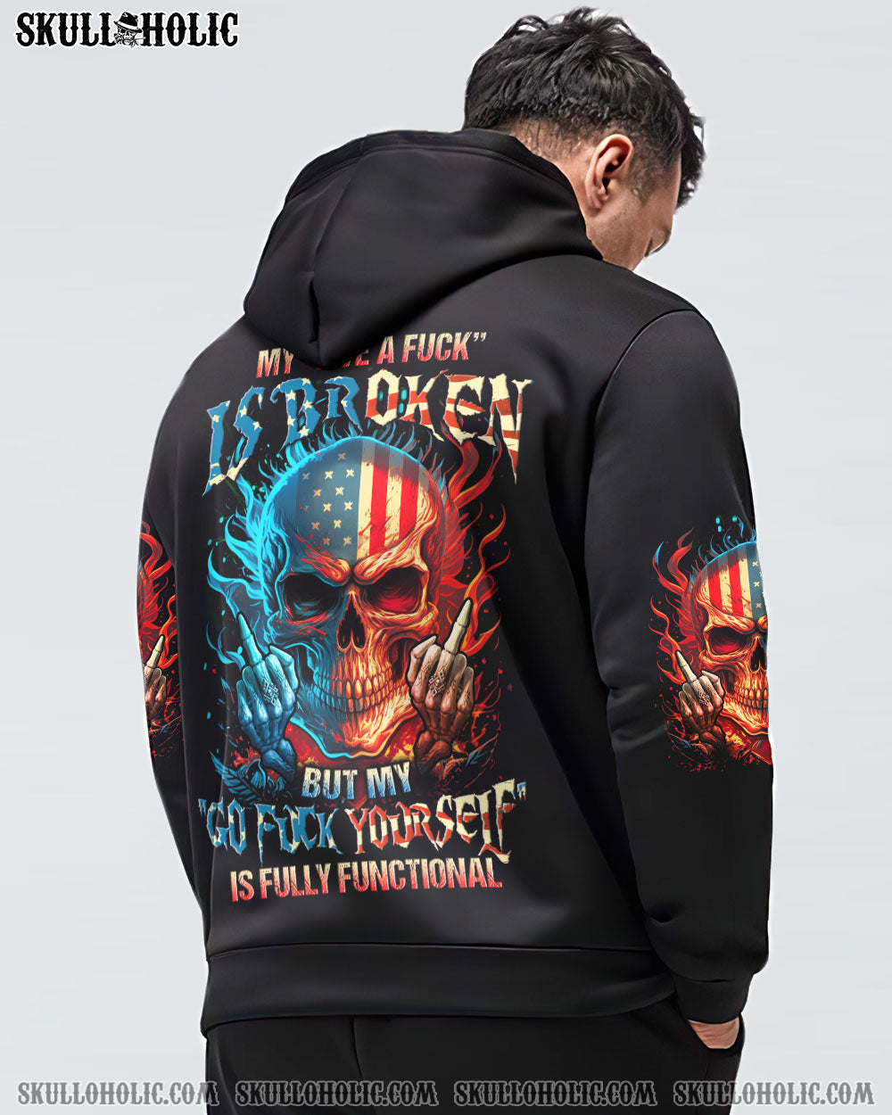 MY GIVE A F IS BROKEN FLAG SKULL ALL OVER PRINT - YHLN2604231