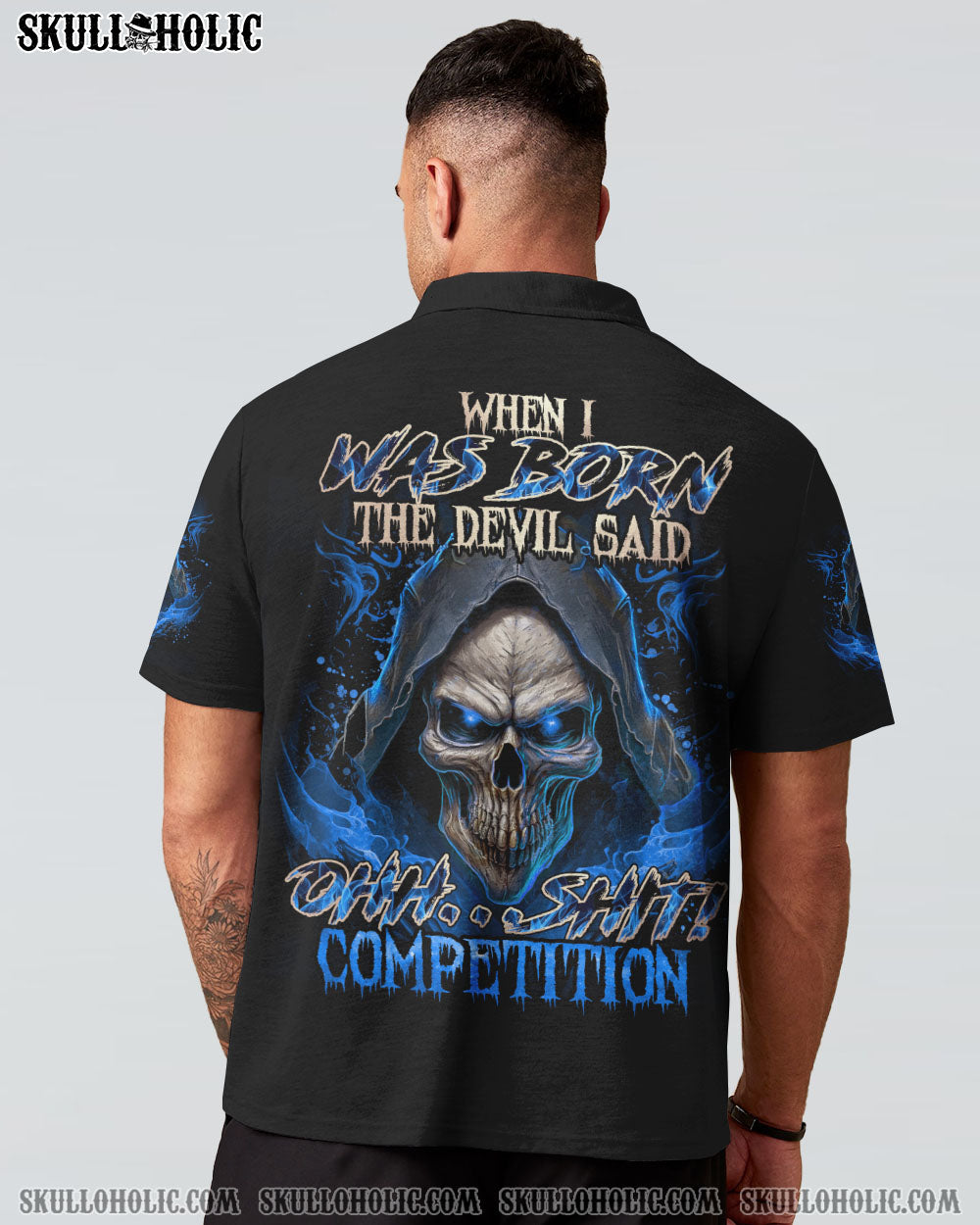 WHEN I WAS BORN REAPER FIRE BLUE ALL OVER PRINT - TLNO0703235