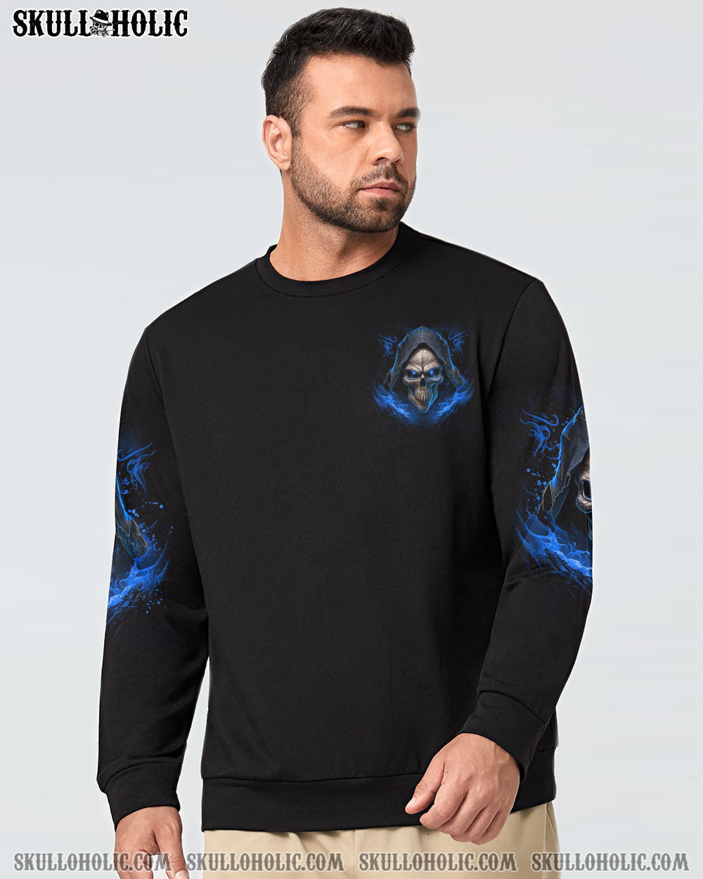 WHEN I WAS BORN REAPER FIRE BLUE ALL OVER PRINT - TLNO0703235