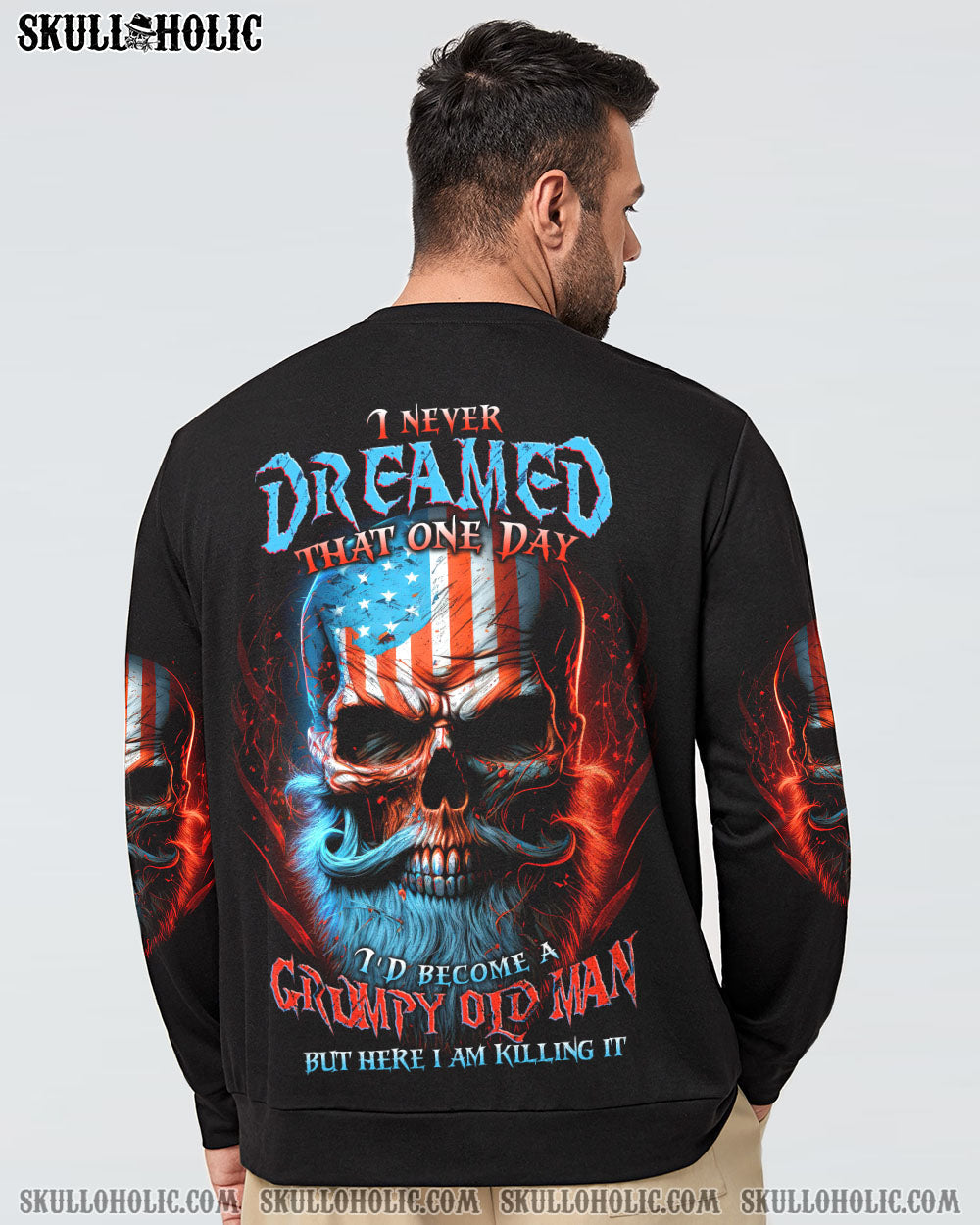 I NEVER DREAMED THAT ONE DAY GRUMPY OLD MAN SKULL ALL OVER PRINT - TLTW0405233