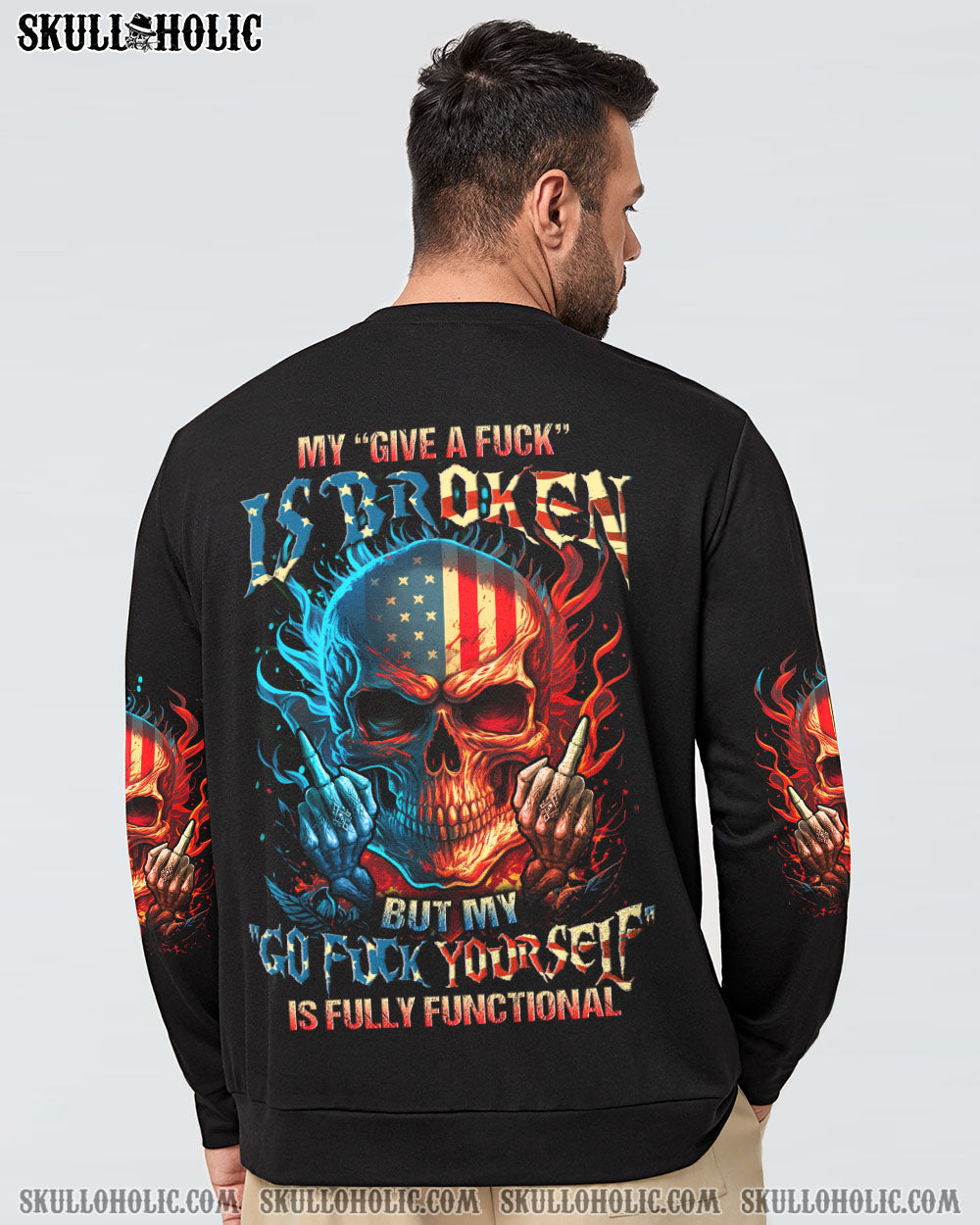 MY GIVE A F IS BROKEN FLAG SKULL ALL OVER PRINT - YHLN2604231