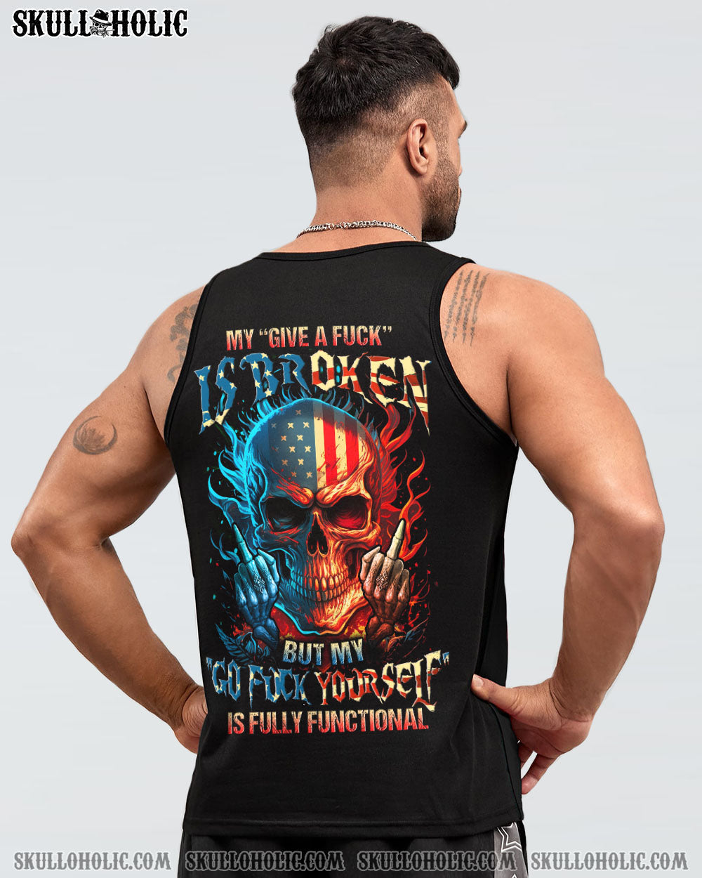 MY GIVE A F IS BROKEN FLAG SKULL ALL OVER PRINT - YHLN2604231