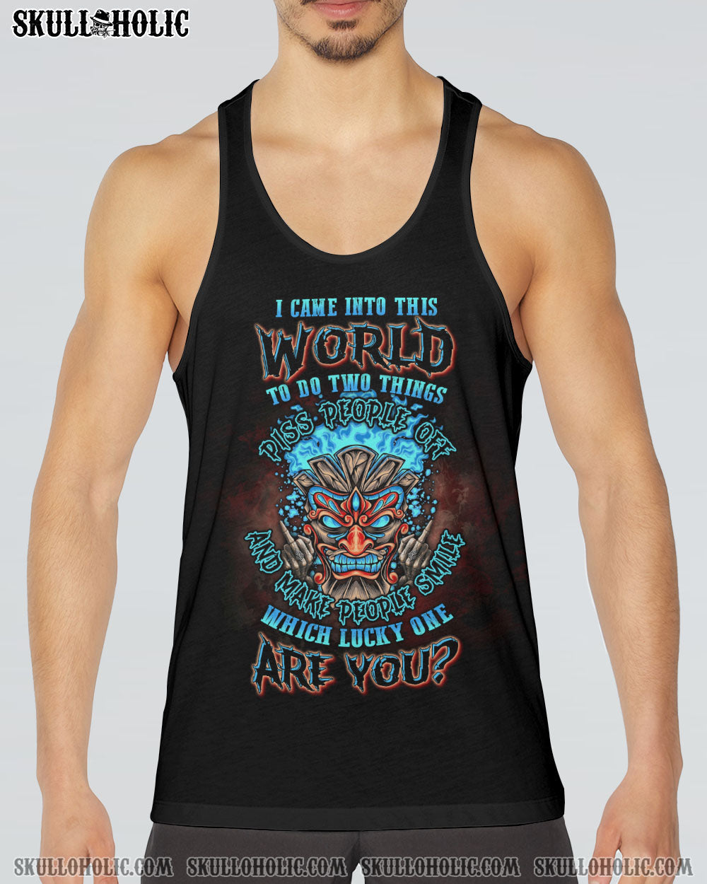 WHICH LUCKY ONE ARE YOU SKULL TIKI ALL OVER PRINT - YHLN3003234
