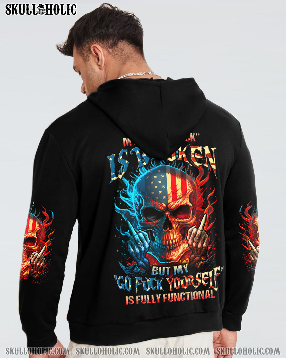 MY GIVE A F IS BROKEN FLAG SKULL ALL OVER PRINT - YHLN2604231