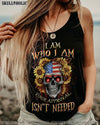I AM WHO I AM SKULL SUNFLOWER FLAG ALL OVER PRINT - TLNZ1605231