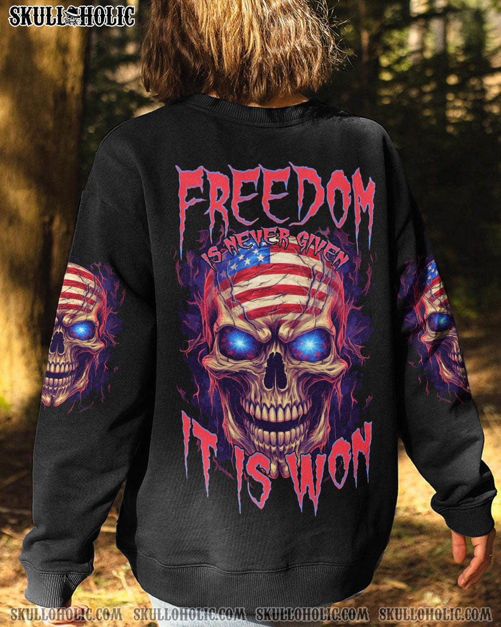 FREEDOM IS NEVER GIVEN IT IS WON ALL OVER PRINT - TYTD1905231