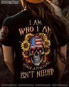 I AM WHO I AM SKULL SUNFLOWER FLAG ALL OVER PRINT - TLNZ1605231