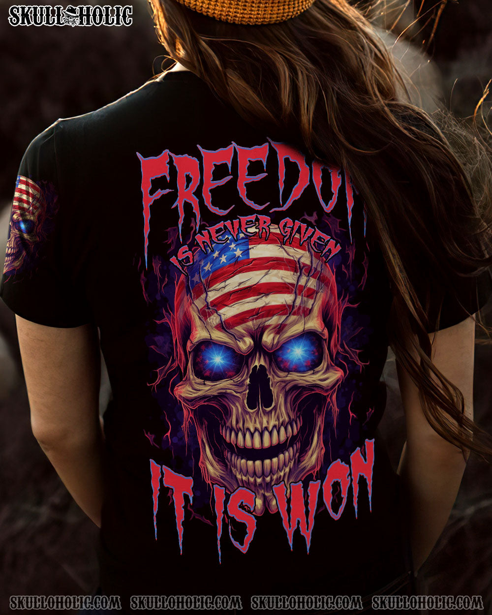 FREEDOM IS NEVER GIVEN IT IS WON ALL OVER PRINT - TYTD1905231