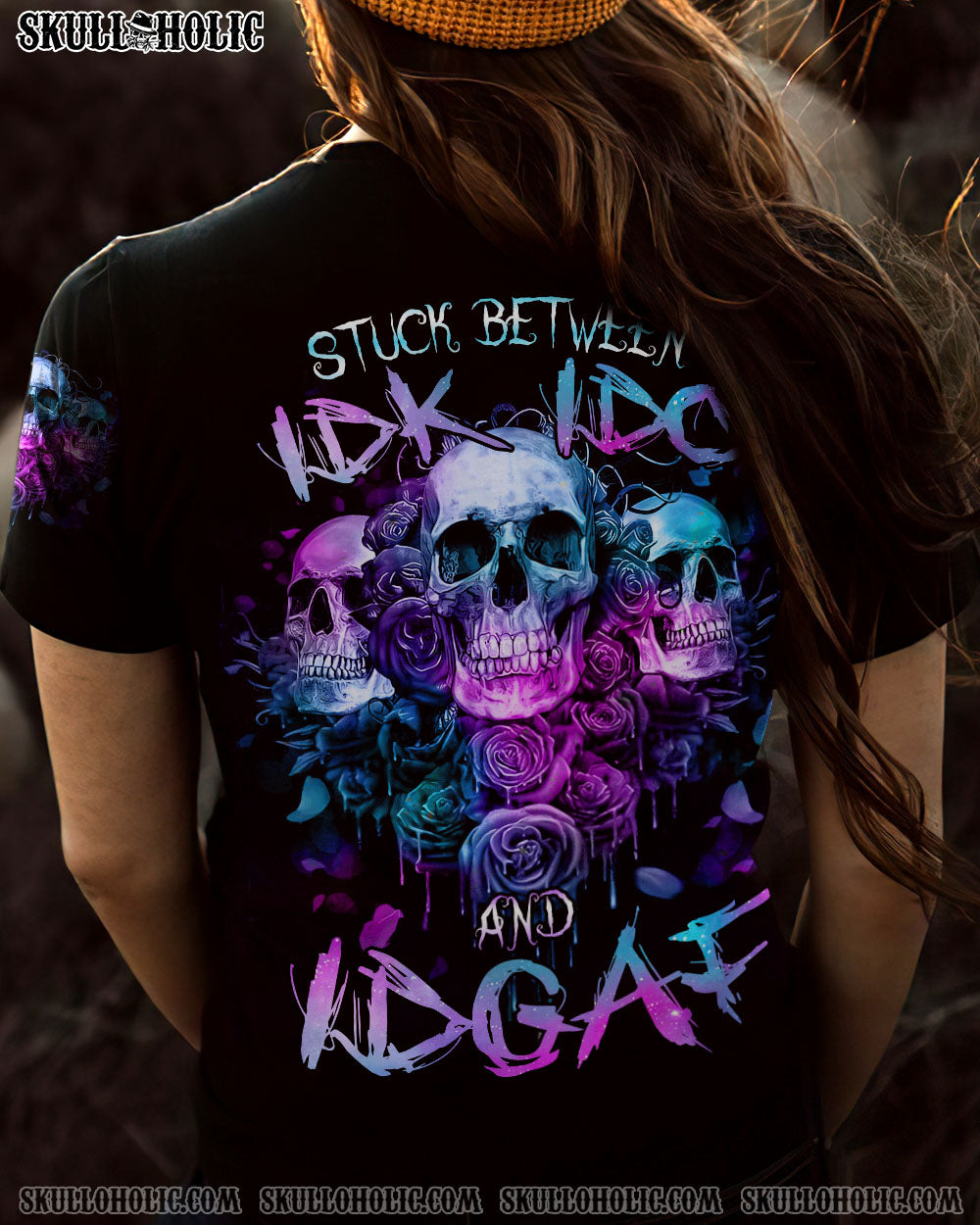 STUCK BETWEEN SKULL ROSE ALL OVER PRINT - TLNZ1701232