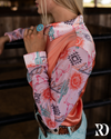 CANYON ROSE SATIN MESH PERFORMANCE RODEO SHIRT