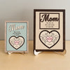 Mom Puzzle Sign With Holder, Mother's Day Gift From Kids, Personalized Unique Engraved Wood Sign