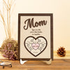 Mom Puzzle Sign With Holder, Mother's Day Gift From Kids, Personalized Unique Engraved Wood Sign
