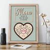 Mom Puzzle Sign With Holder, Mother's Day Gift From Kids, Personalized Unique Engraved Wood Sign
