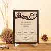 Mom Puzzle Sign With Holder, Mother's Day Gift From Kids, Personalized Unique Engraved Wood Sign