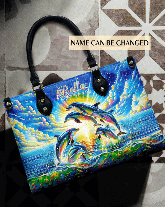 Colorful Dolphin Leather Handbag