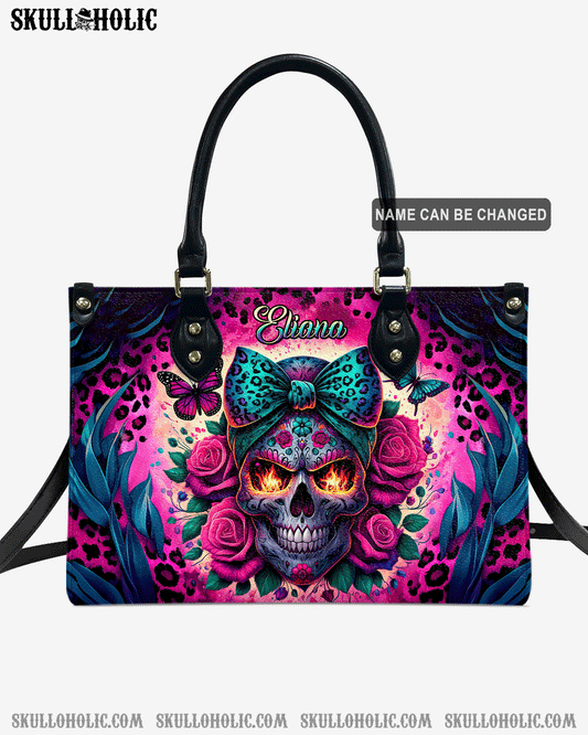 SKULL LEOPARD LEATHER HANDBAG - TLTW1106245