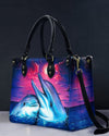 Dolphin Love Beach Leather Handbag