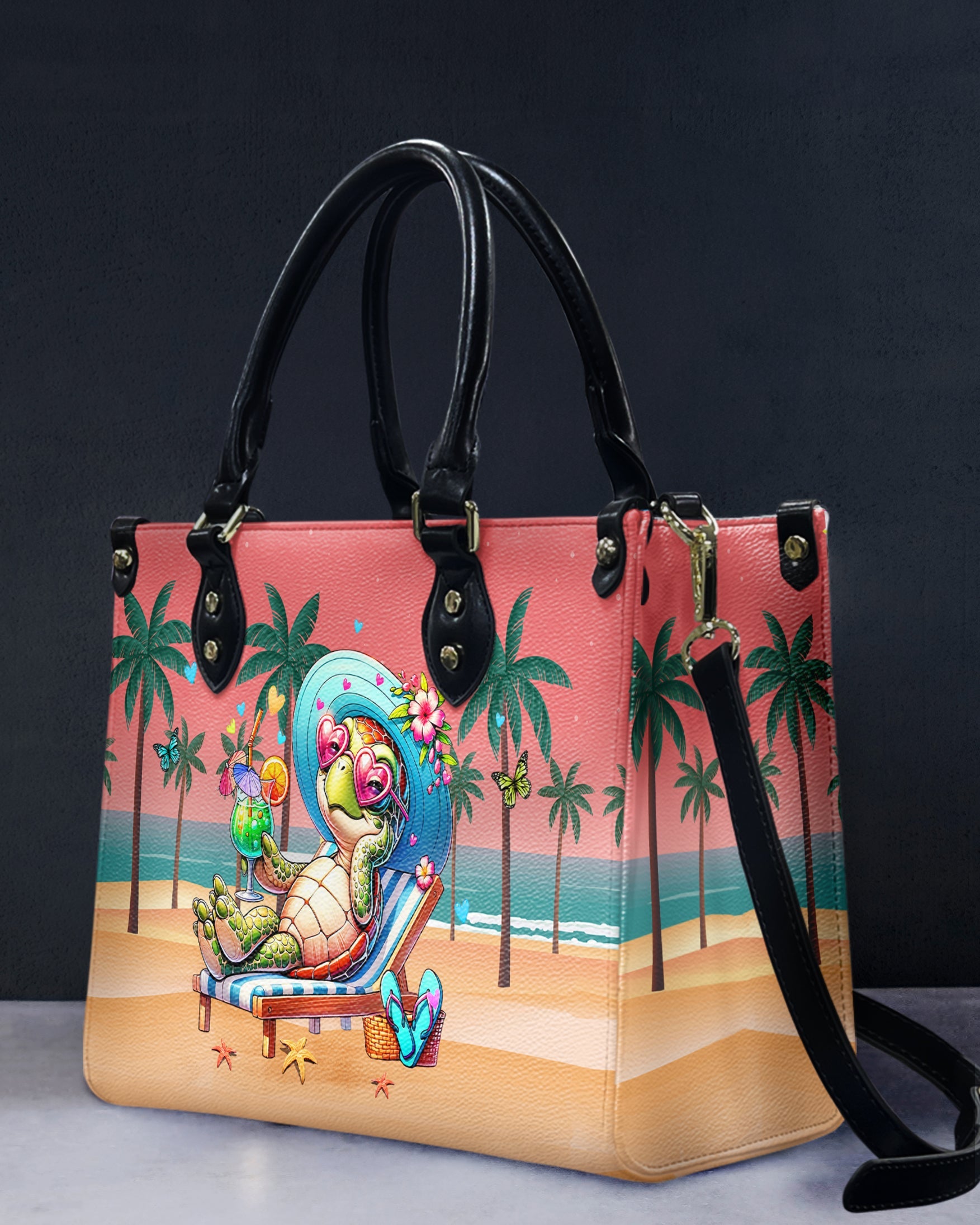Bigcrowns BEACH TURTLE LEATHER HANDBAG G2208244