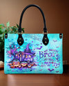 My Broom Broke So Now Halloween Leather Handbag