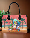 Beach Turtle Leather Handbag