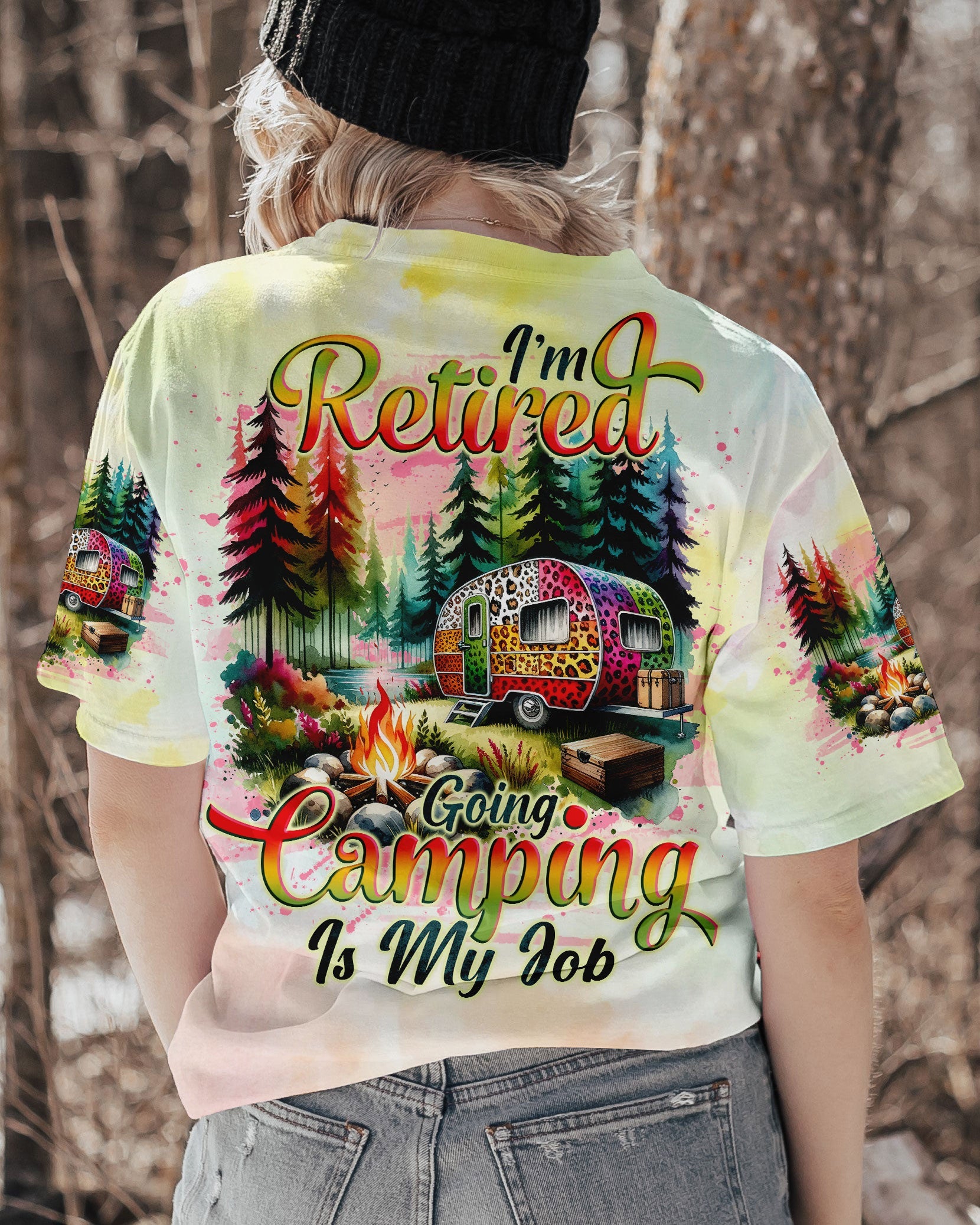 I'M RETIRED GOING CAMPING ALL OVER PRINT - TLNO1710231