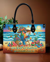 It'S 5 O'Clock Somewhere Parrot Leather Handbag