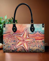 Salty Kisses And Starfish Wishes Leather Handbag