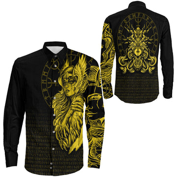 The Valkyries Viking Gold Long Sleeve Button Shirt