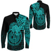 Sleipnir Turquoise Viking Long Sleeve Button Shirt