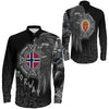 Norway Raven Viking Long Sleeve Button Shirt
