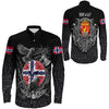 Norway Raven Odin Viking Country Long Sleeve Button Shirt