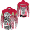 Denmark Raven Drakkar and Skull Long Sleeve Button Shirt