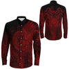 Vegvisir Raven Red Viking Long Sleeve Button Shirt