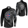 Iceland Raven Viking Long Sleeve Button Shirt
