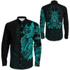 The Valkyries Viking Turquoise Long Sleeve Button Shirt