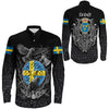 Sweden Raven Odin Viking Country Long Sleeve Button Shirt