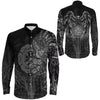 Vegvisir Raven Viking Long Sleeve Button Shirt