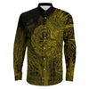 Vegvisir Raven Gold Viking Long Sleeve Button Shirt
