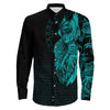 The Valkyries Viking Turquoise Long Sleeve Button Shirt