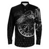 Raven Helm of Awe Long Sleeve Button Shirt