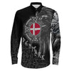 Denmark Raven Viking Long Sleeve Button Shirt