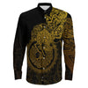 VikingStyle Clothing -Sleipnir Gold Viking Long Sleeve Button Shirt