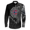 Norway Raven Viking Long Sleeve Button Shirt