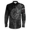 Vegvisir Raven Viking Long Sleeve Button Shirt