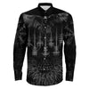 Raven and Valknut Long Sleeve Button Shirt